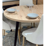 Mesa comedor redonda extensible industrial LOKI