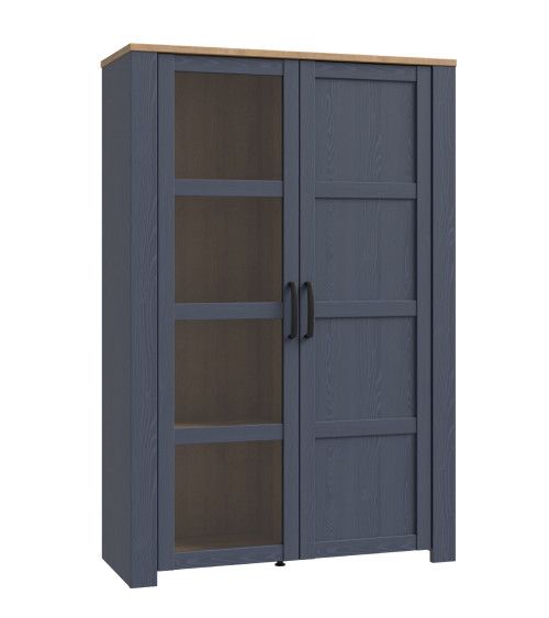 Vitrina alta 2 puertas ODIN, en azul marino