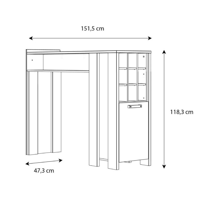 Mueble bar con barra HARALD