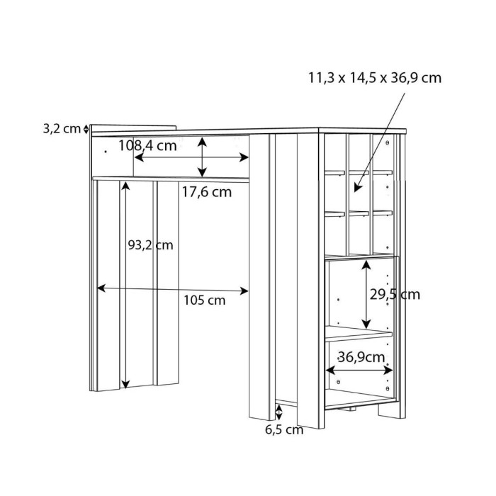 Mueble bar con barra HARALD