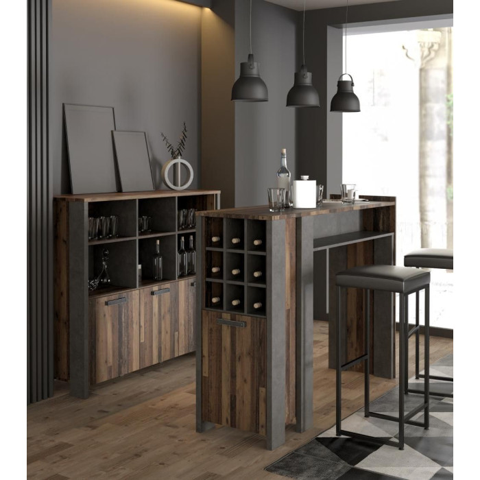 Mueble bar con barra HARALD
