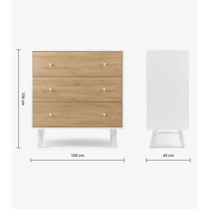 Cómoda dormitorio LEAH 3 cajones