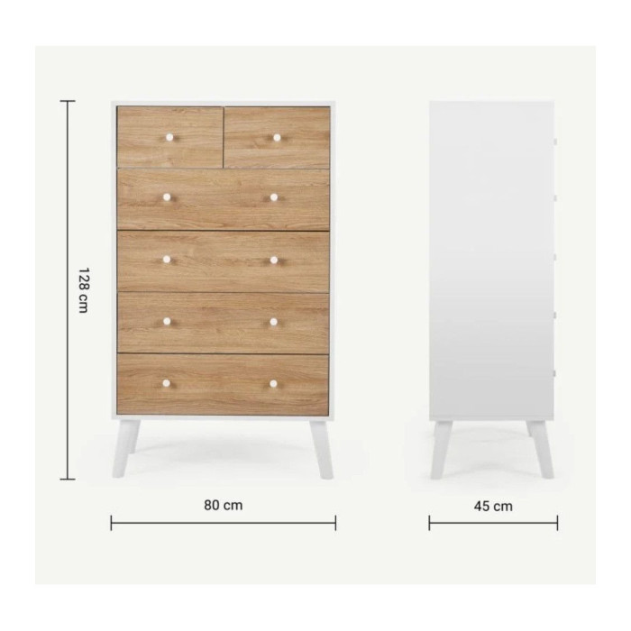 Sinfonier dormitoiro 6 cajones LEAH