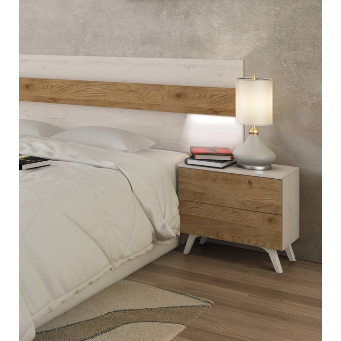 Mesita de noche 2 cajones LOREN