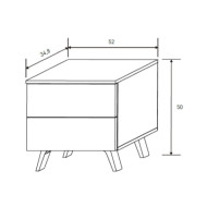 Mesita de noche 2 cajones LOREN