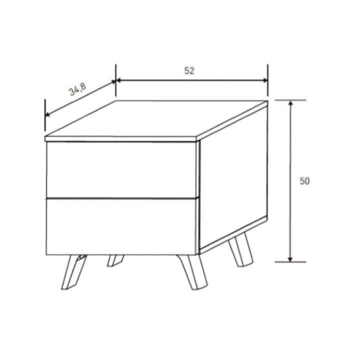 Mesita de noche 2 cajones LOREN