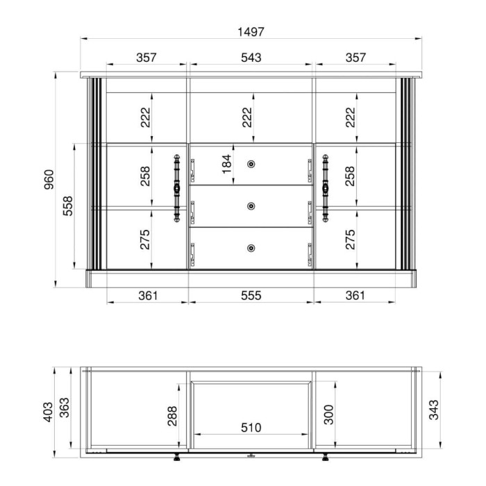 Mueble aparador MARKLE provenzal moderno