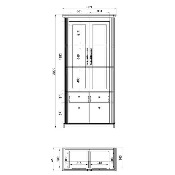 Vitrina doble MARKLE provenzal moderno