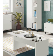 mesa cafe, blanco, roble, centro, elevable, salon, barato, economico,