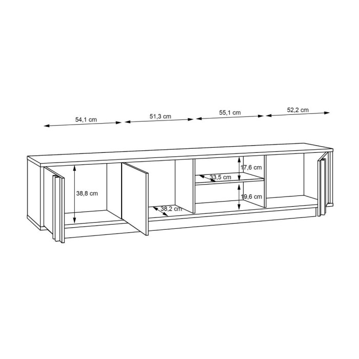 Mueble TV 220 cm SIGRID | Cambia Tus Muebles