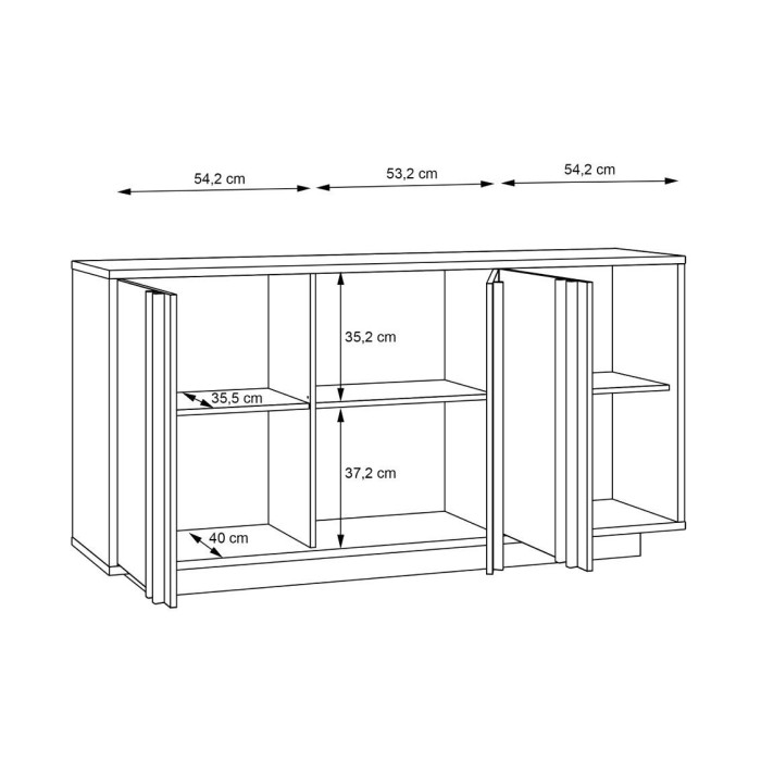 Mueble aparador SIGRID blanco y roble