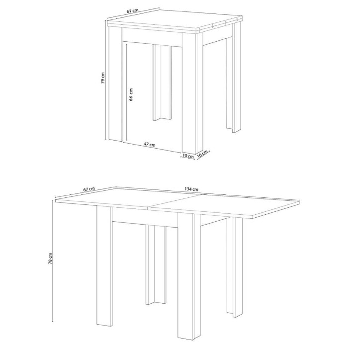 Mesa extensible cuadrada de cocina KATIA