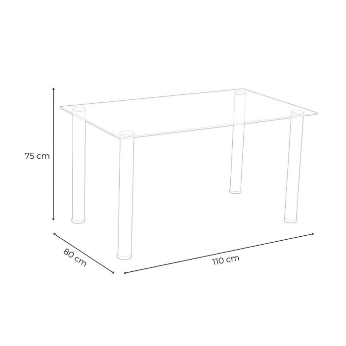 Mesa de cristal rectangular LEIDEN