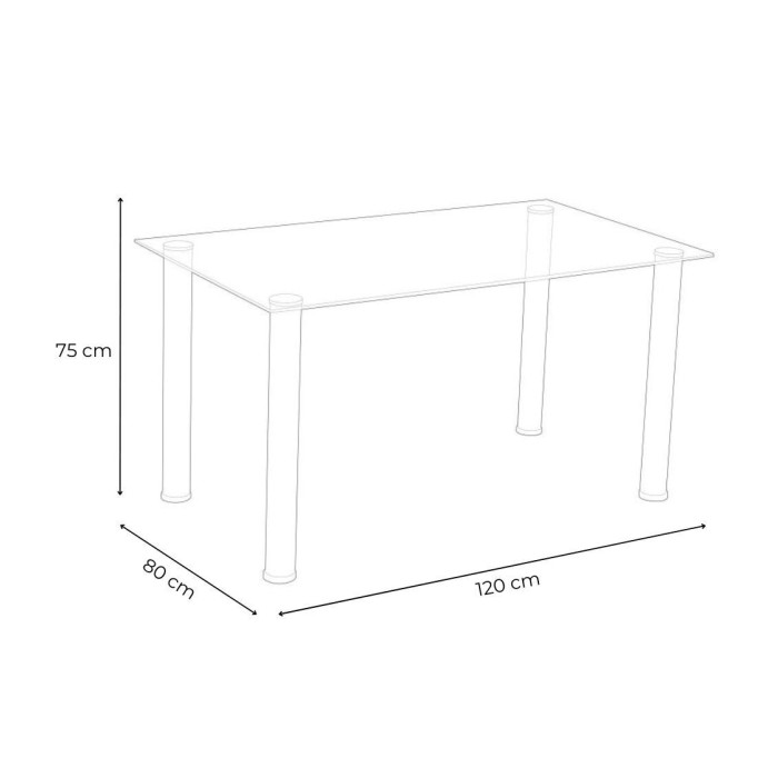 Mesa de cristal rectangular LEIDEN