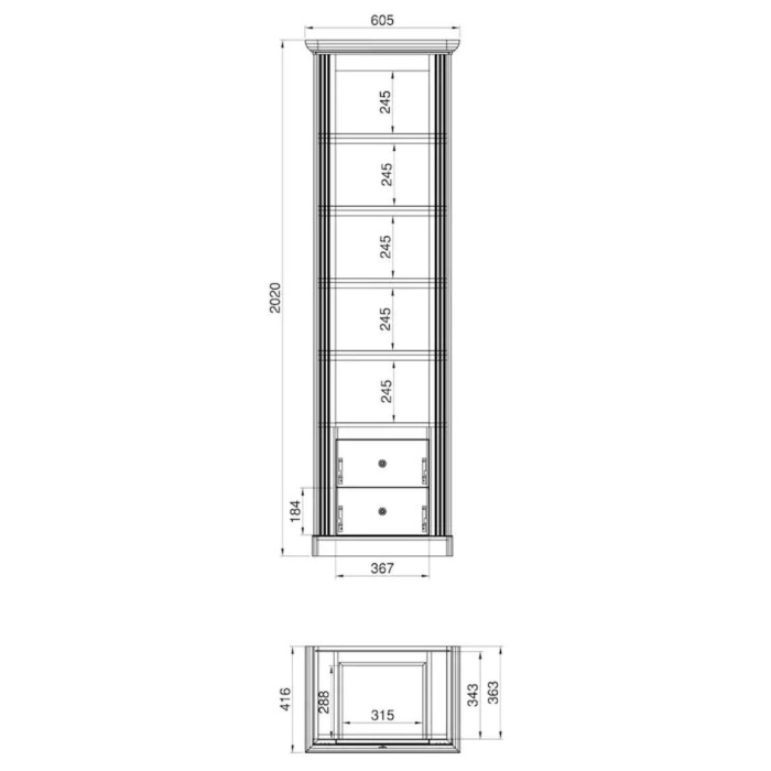Vitrina alta 1 puerta MARKLE