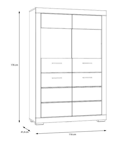 Vitrina de 4 puertas blanca SNOW