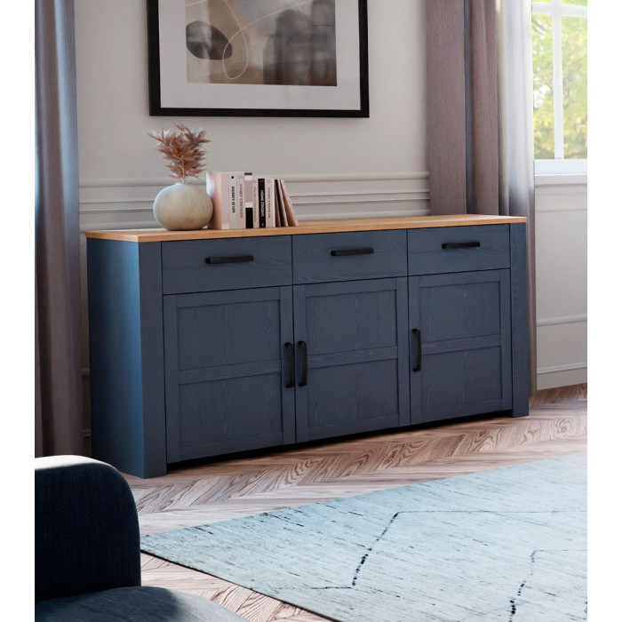 Aparador 3 puertas y 3 cajones ODIN azul marino