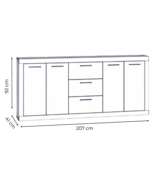 Aparador 3 cajones 4 puertas FEIZ