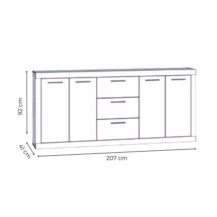 Aparador 3 cajones 4 puertas FEIZ