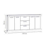 Aparador 3 cajones 4 puertas FEIZ