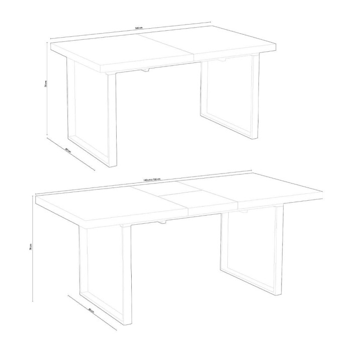 Mesa comedor extensible industrial DAREK