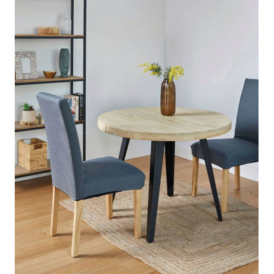 Mesa comedor redonda extensible industrial SKADI