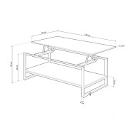 Mesa centro elevable estilo industrial JARED