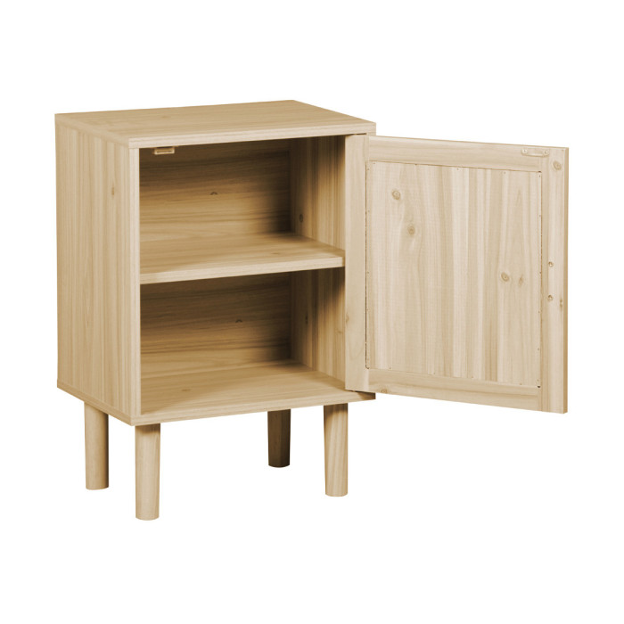 Mesita de noche de ratán 1 puerta CAMILE