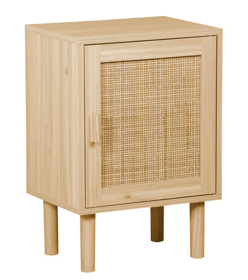 Mesita de noche de ratán 1 puerta CAMILE