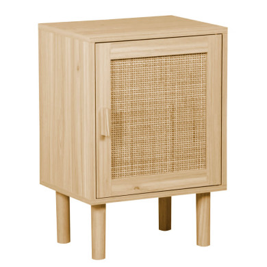 Mesita de noche de ratán 1 puerta CAMILE