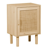 Mesita de noche de ratán 1 puerta CAMILE