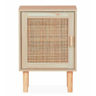 Mesita de noche de ratán 1 puerta CAMILE