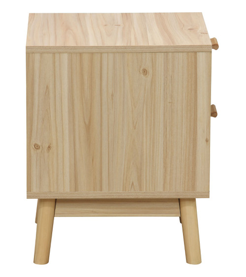 Mesita de noche de ratán 2 cajones CAMILE