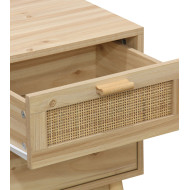 Mesita de noche de ratán 2 cajones CAMILE